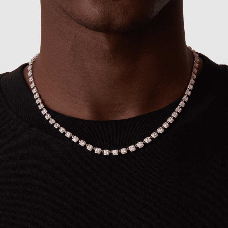 ClusterStoneTennisChain Silver