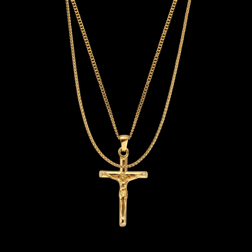 Crucifix x Wheat 53cm Gold