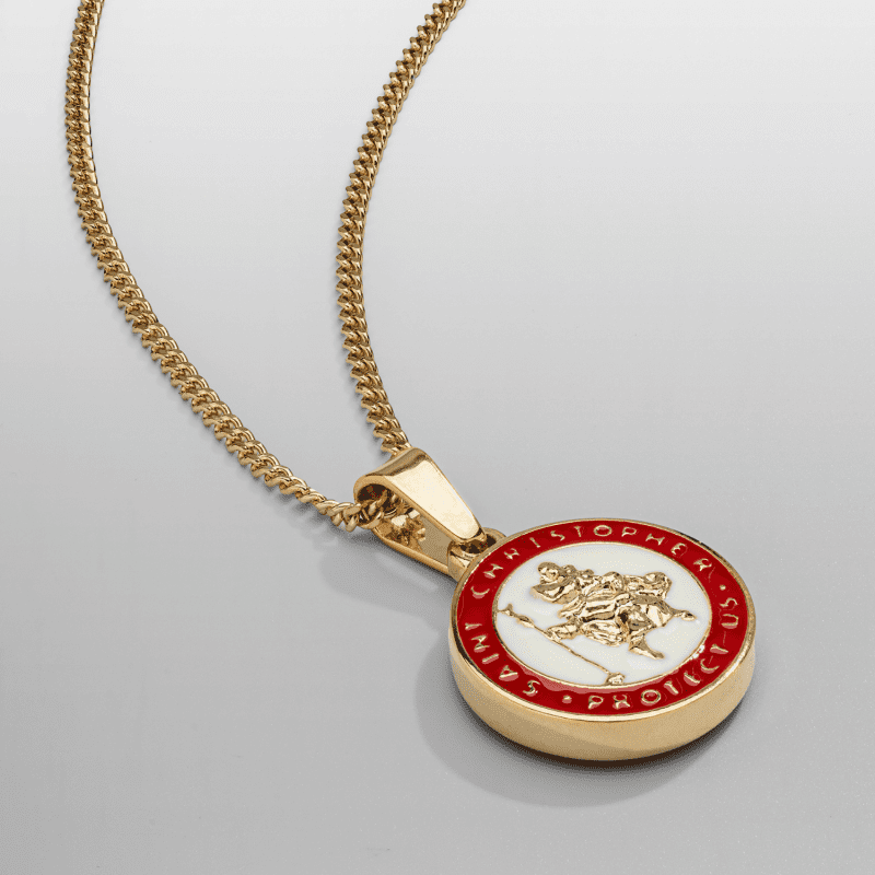 EnamelSaintChristopher Gold