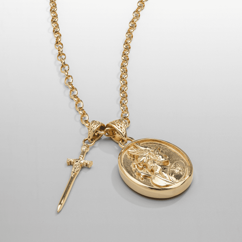 achilles pendant gold