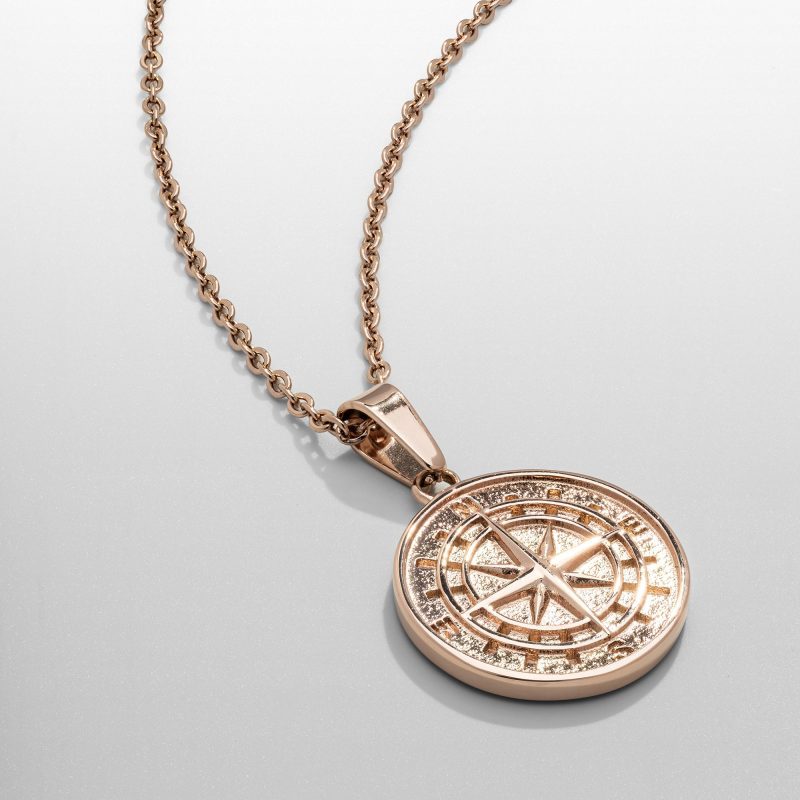 compass pendant rose gold