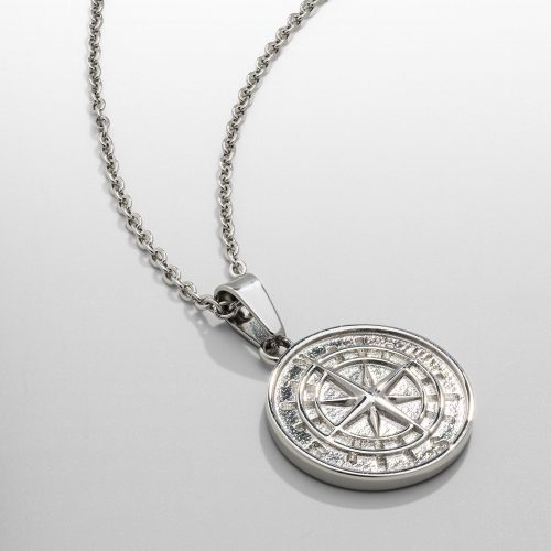 compass pendant silver