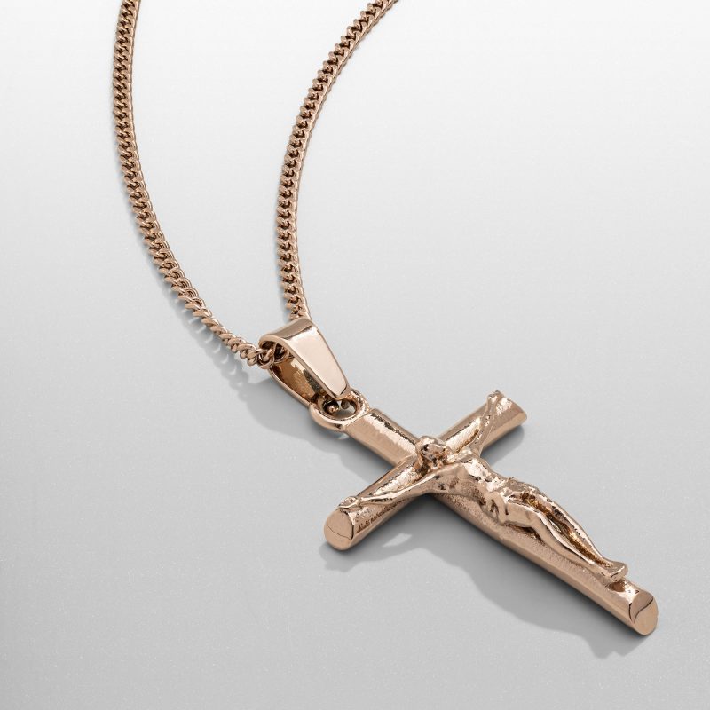 crucifix pendant rose gold