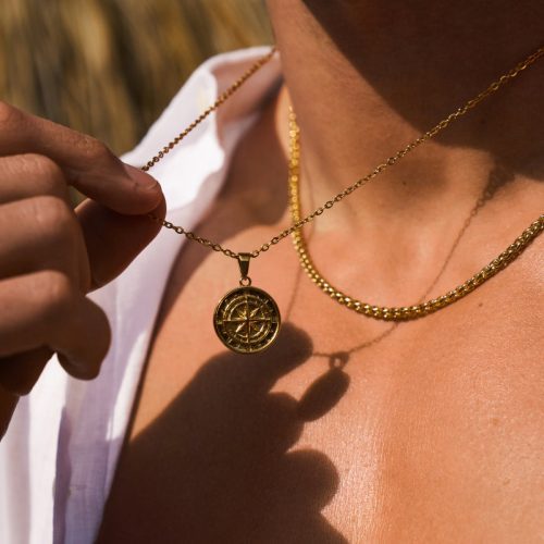 gold compass pendant summer