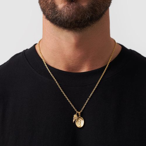 nike pendant gold front