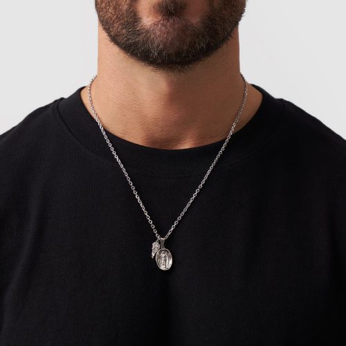 nike pendant silver front