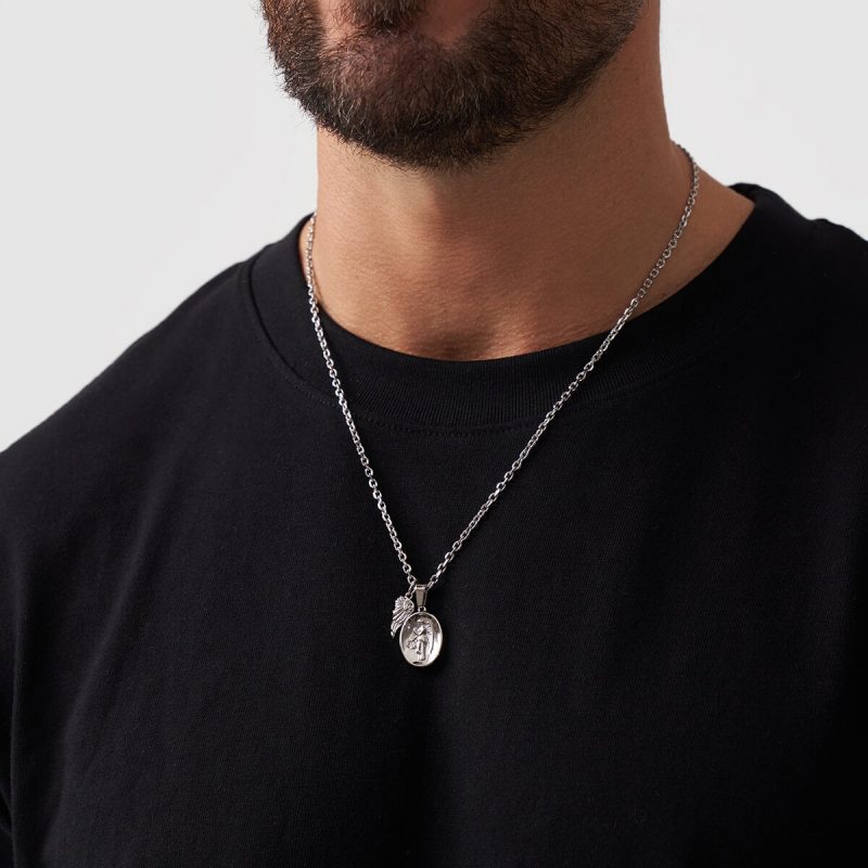 nike pendant silver side