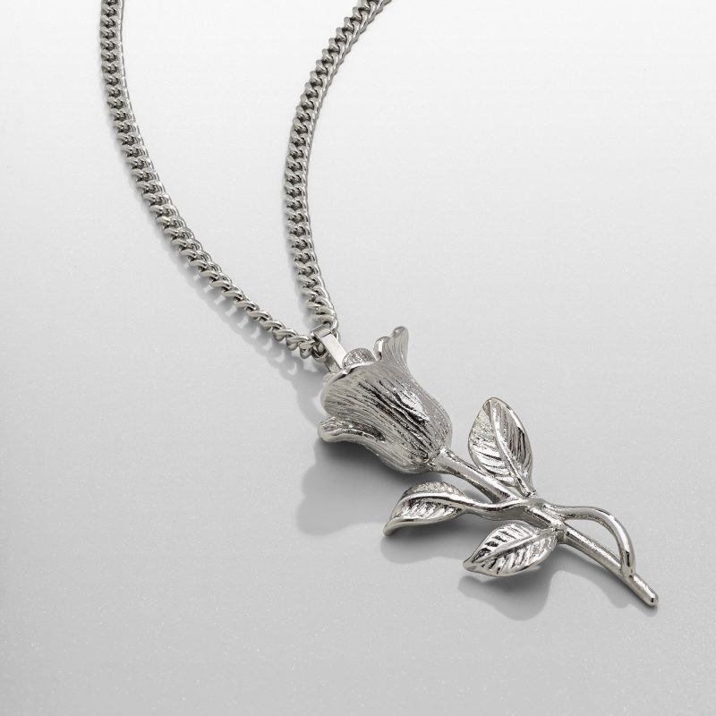 rose pendant silver