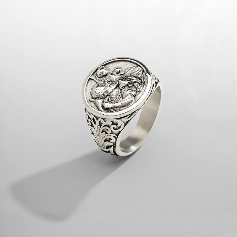 st christopher ring silver